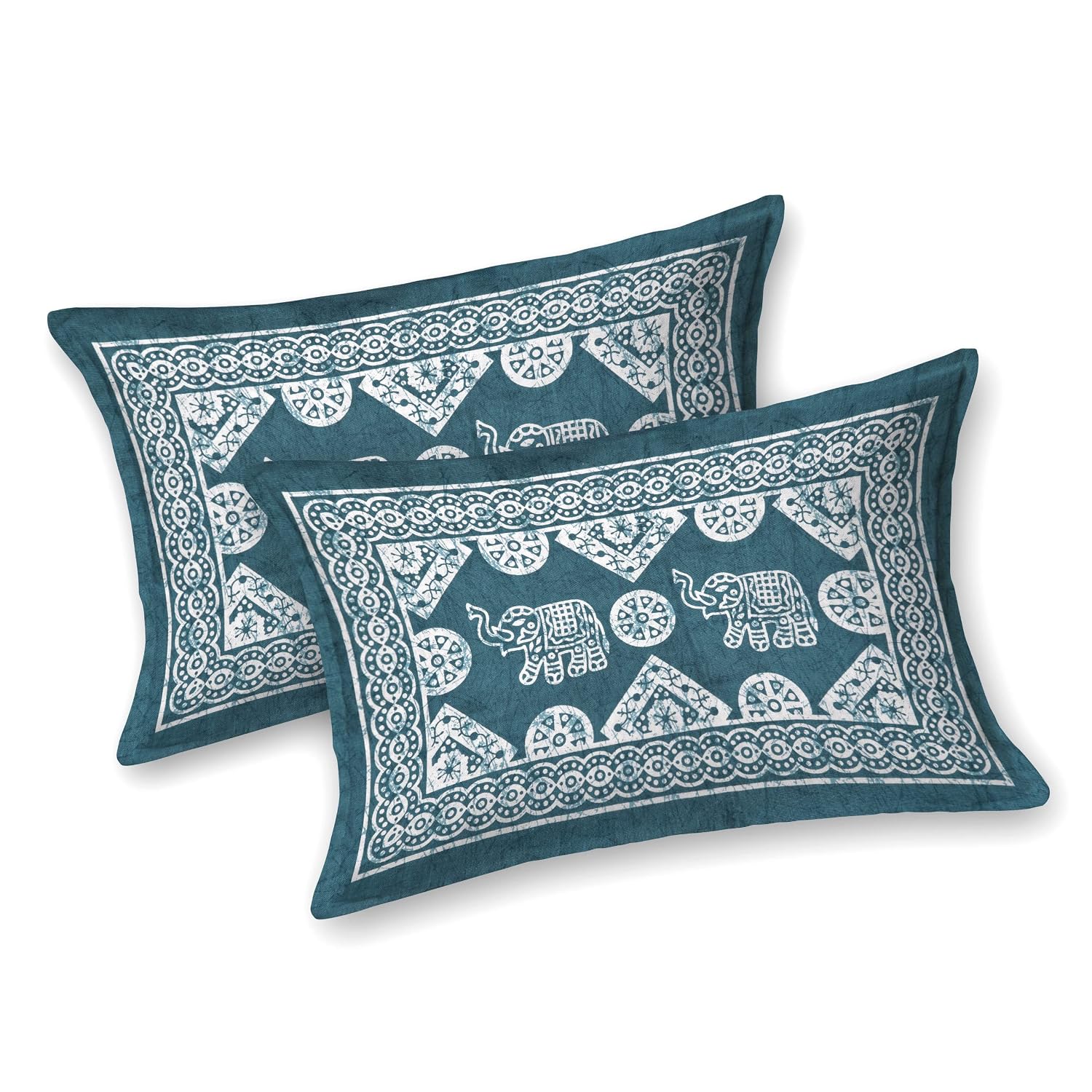Printed Double Bedsheet For Queen Size With 2 Matching Pillow Cover | Size 90 X 100 Inches, Dark Green - Handloom Cotton Bedsheets For Double Bed | Soft & Smooth
