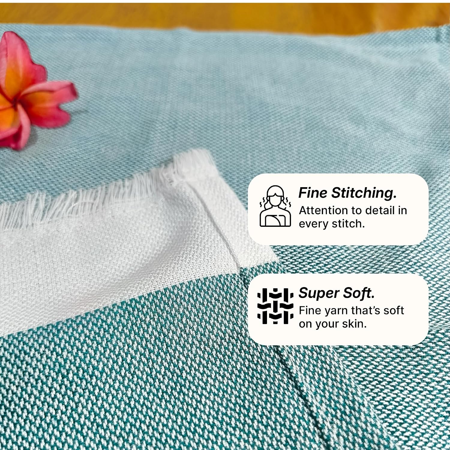 Indihaus Bamboo Hand Towels 300 Gsm | Super Soft & Absorbant (Teal & Yellow)- Pack Of 4