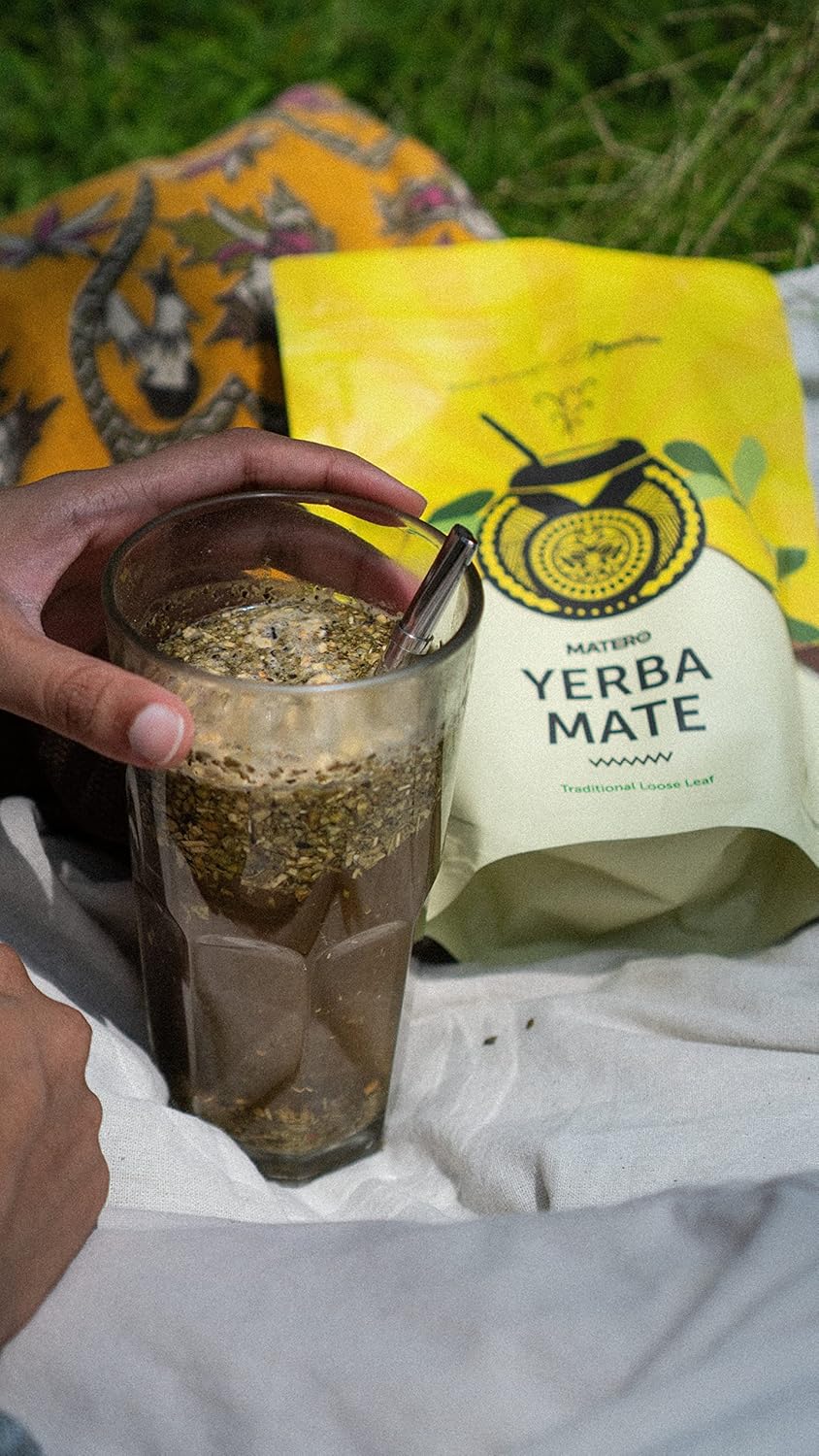 Matero Yerba Mate Traditional Herbal Tea - 250gm, 8.8 Ounce | 100% Organic Yerba Mate Tea - Caffeine Free Traditional Loose Leaf Tea