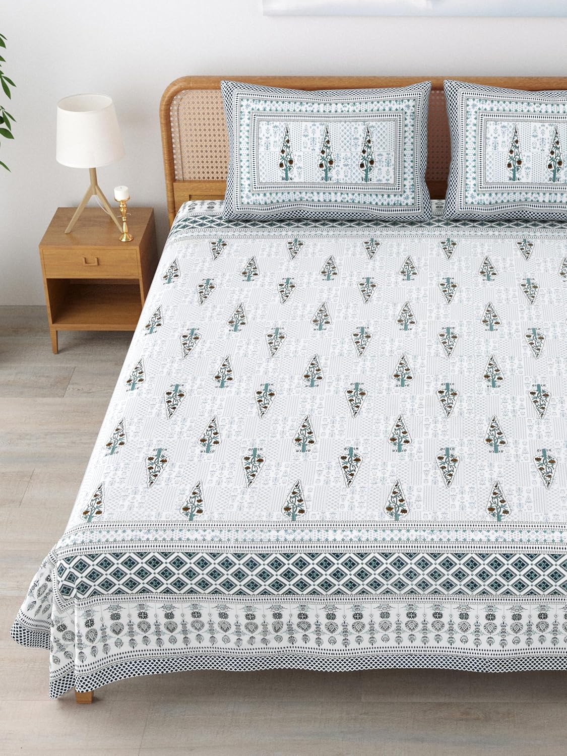 Sanskriti Bedsheet For Double Bed King Size With 2 Pillow Cover - 90 X 108 Inches, Grey | Soft, Durable & Stylish | Breathable & Skin-Friendly