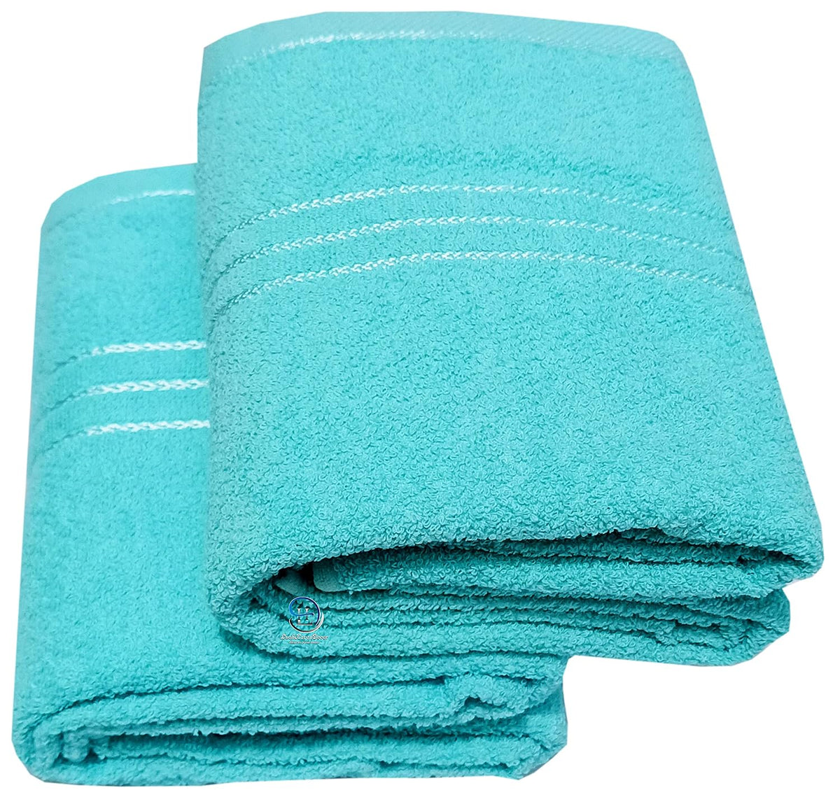 Lush Haven Decor Extra Large Big Men Bath Towel 1000 Gsm | 100% Pure Cotton Full Size Xxxl Ultra Soft, Absorbent & Quick Dry Towel (Sky Blue) - Pack Of 2