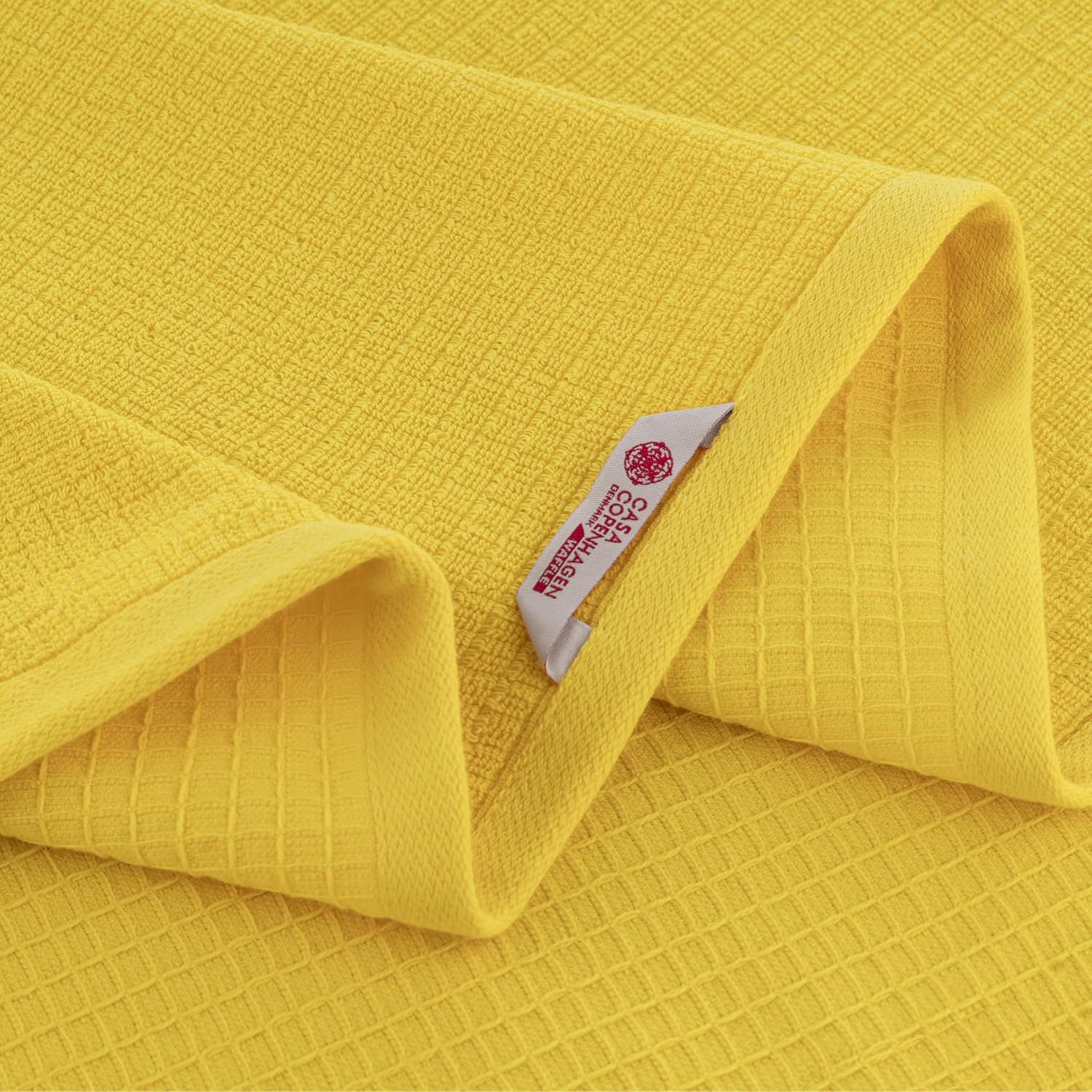 Casa Copenhagen Egyptian Cotton Waffle Large Size Bath Towel 500 Gsm (Butter Yellow)