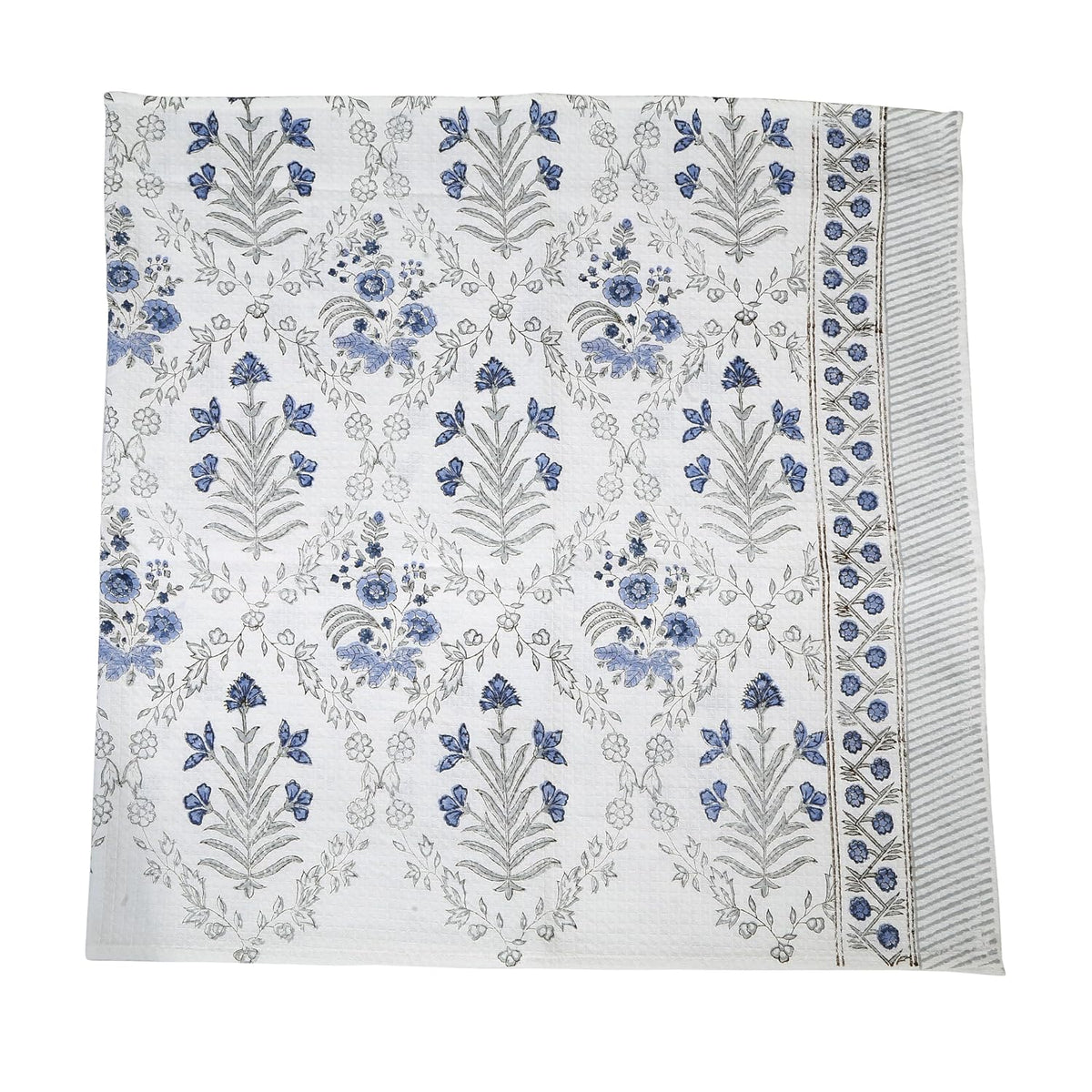 Urbano Homz 100% Cotton Large Size Bath Towel 350 Gsm | For Men & Women, Ethnic Bathing Towel (Blue & Grey)