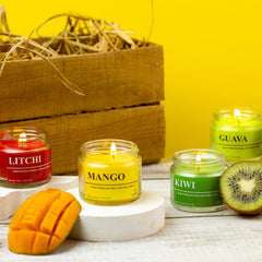 MANGO, LITCHI, GUAVA, KIWI FRUITY FRAGRANCE SOY WAX JAR CANDLE | VOTIVE CANDLE