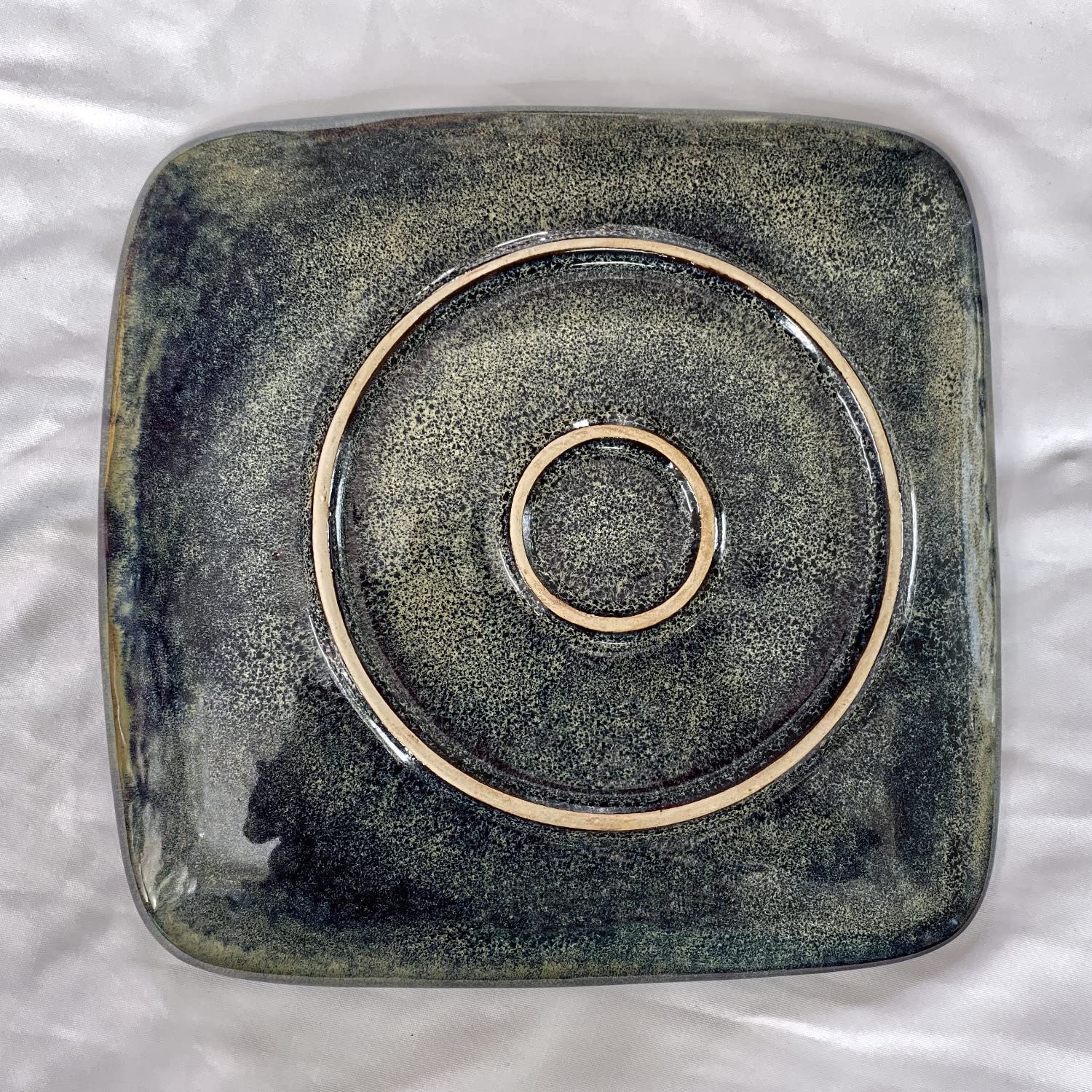 Studio Pottery Ceramic Square Serving Platter - Brown, L X B - 25 Cm X 25 Cm | Starter Serving Tray - Brown Symphony Collection