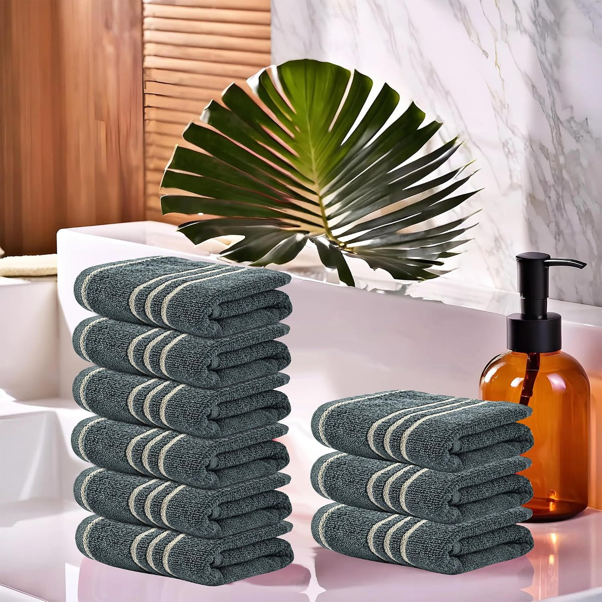 Kuber Industries Cotton Face Towel 1800 Gsm | Workout Gym Napkins Hand Towel For Men & Woman Quick-Drying Napkins -Dark Grey (Pack Of 9)