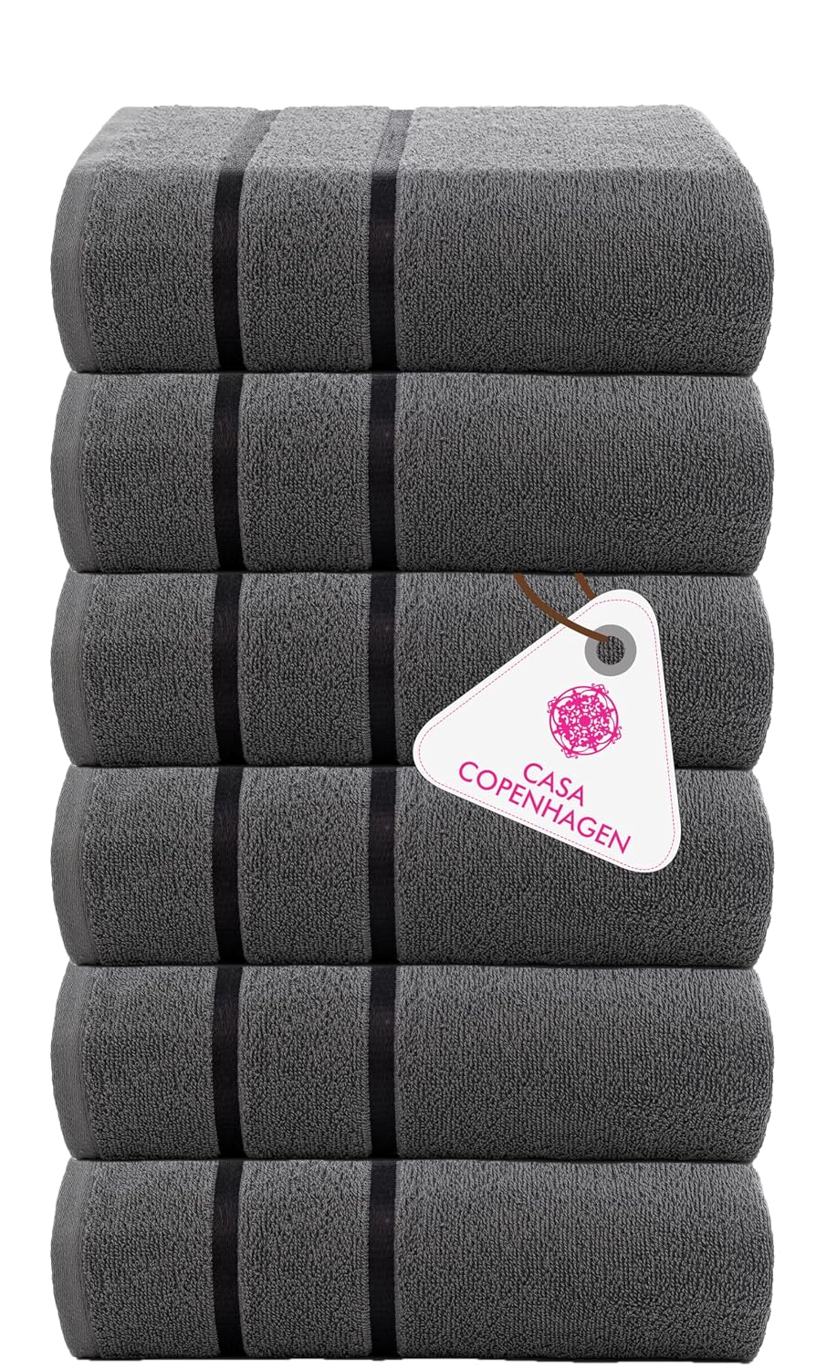 Casa Copenhagen Egyptian Cotton Ecstatic Hand Towel 740 Gsm (Pine Grey)- 6 Pcs