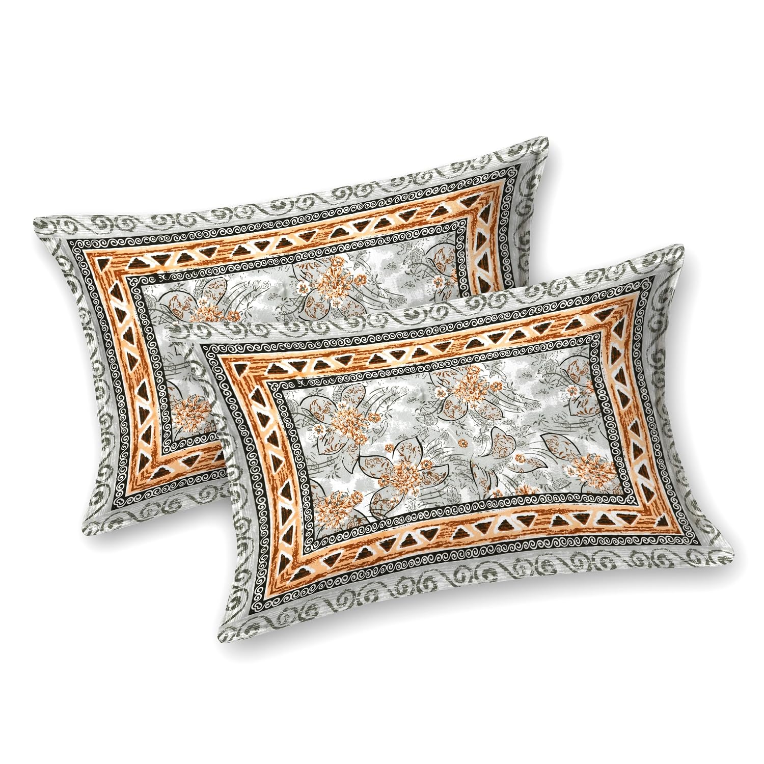 Double Bedsheet For King Size With 2 Matching Pillow Covers (90 X 108 Inches) Grey | Pure Cotton Jaipuri Bedsheet | Cotton Bedsheet Is Suitable For All Seasons