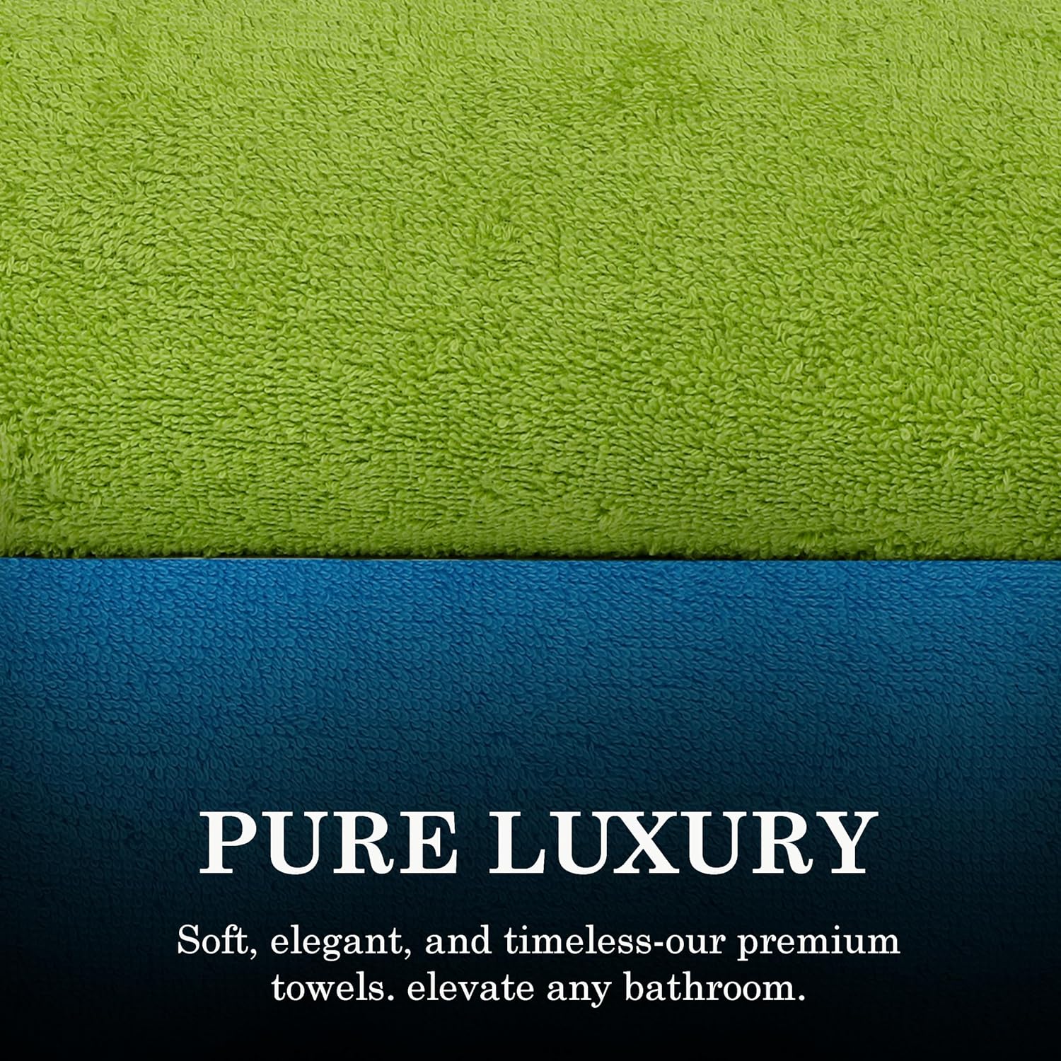 Casa Copenhagen Designed In Denmark Ember Super Soft 2 Pieces 100% Cotton Large Bath Towel - Lime Green & Hawai Ocean