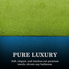 Casa Copenhagen Designed In Denmark Ember Super Soft 2 Pieces 100% Cotton Large Bath Towel - Lime Green & Hawai Ocean