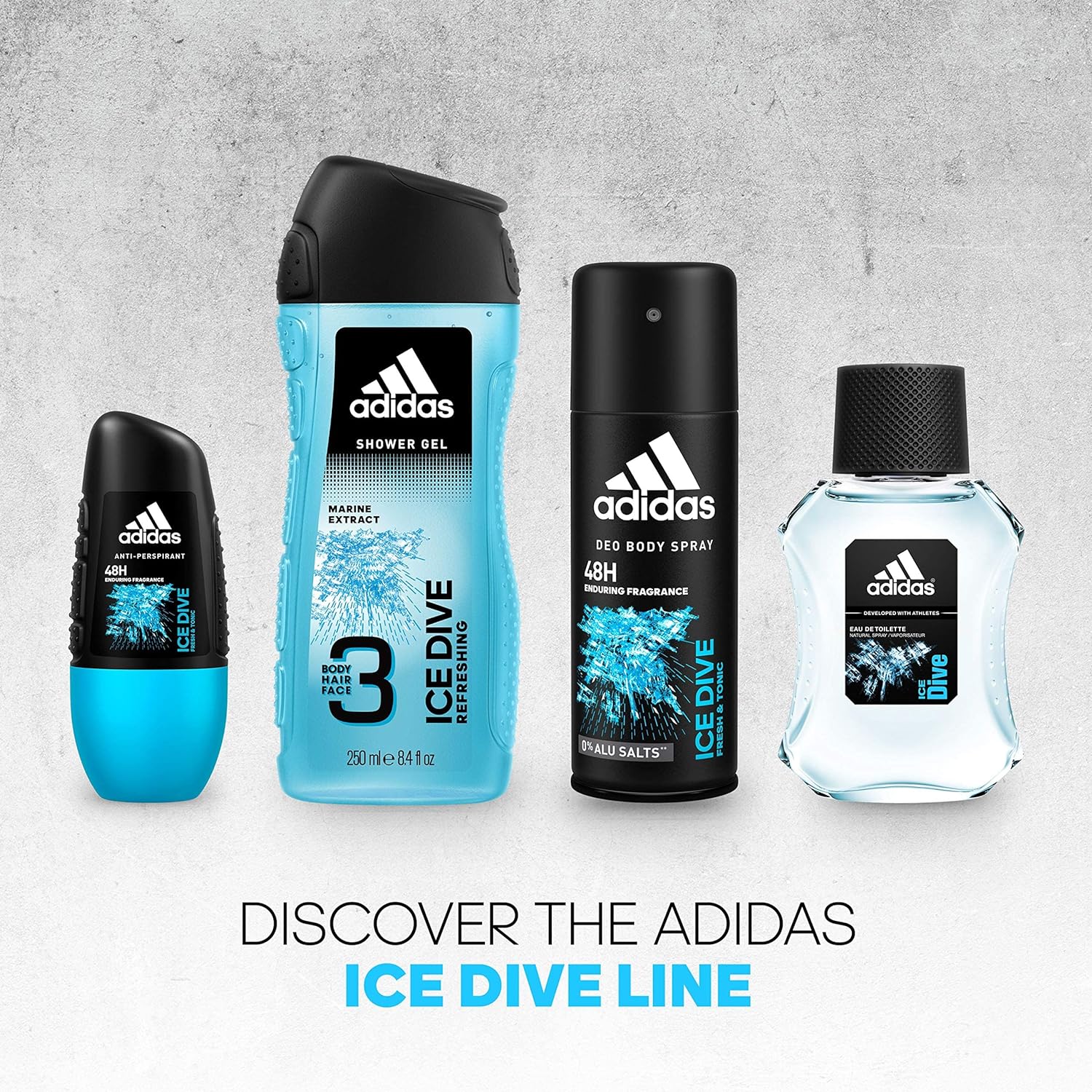 Adidas Ice Dive Fresh Deodorant Body Spray 150ml 5.0 Fl.oz. Unisex Fragrance | 48H Enduring Fragrance