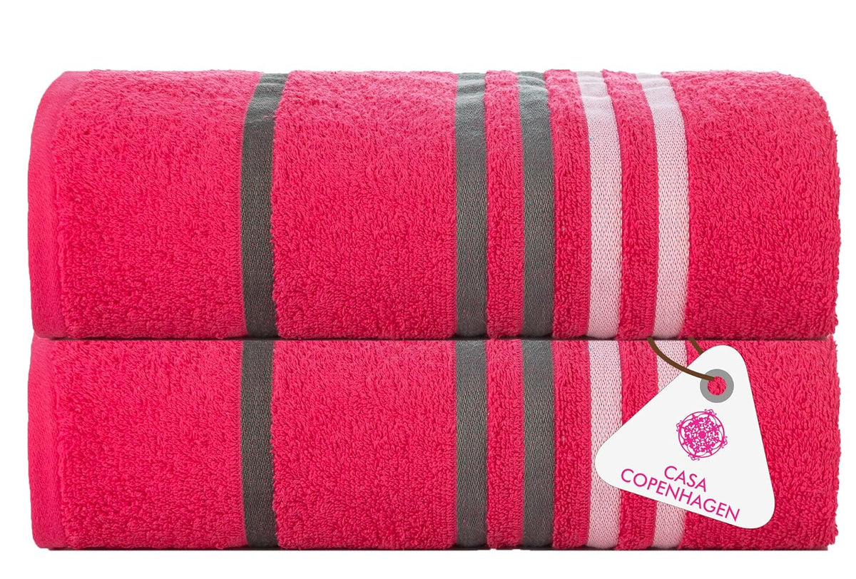 Casa Copenhagen Egyptian Cotton Exotic Hand Towel 400 Gsm (Pink)- 2 Pcs
