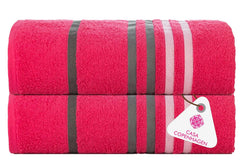 Casa Copenhagen Egyptian Cotton Exotic Hand Towel 400 Gsm (Pink)- 2 Pcs