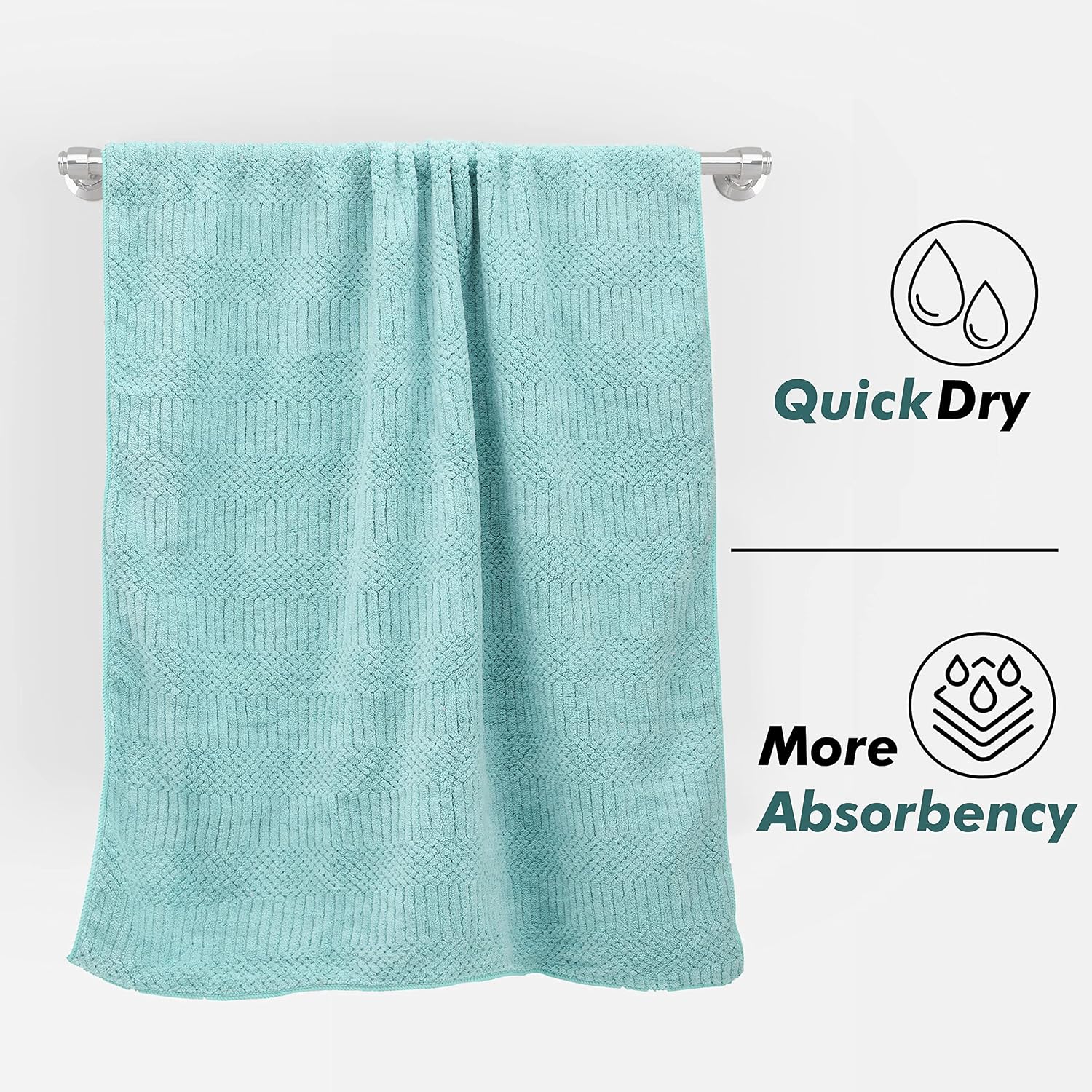 Urbanleaf Microfiber Large Bath Towel 350 Gsm | Quick Dry Super Absorbent Bath Towel For Men & Women (Light Green)