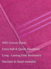 100% Cotton Bath Towel 450 Gsm | Large Size Soft & Absorbent Sport & Beach Bath Towel (Pink)
