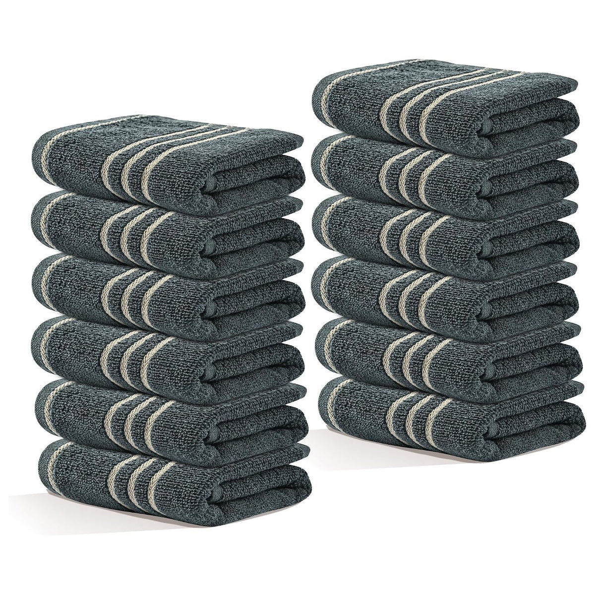 Kuber Industries Soft Cotton Face Towels 300 Gsm | For Men & Women | Easily Washable Pocket Towels & Workout Gym - Dark Grey (Pack Of 12)