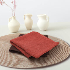 Sassoon Anatolia 2 Piece Cotton Face Towel 500 Gsm (Cocoa & Rust)