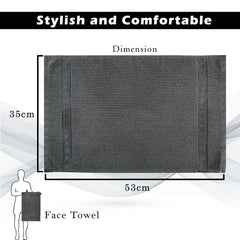Kuber Industries Cotton Face Towel 600 Gsm | Workout Gym Napkins Hand Towel For Men & Woman Quick-Drying Napkins -Grey (Pack Of 3)