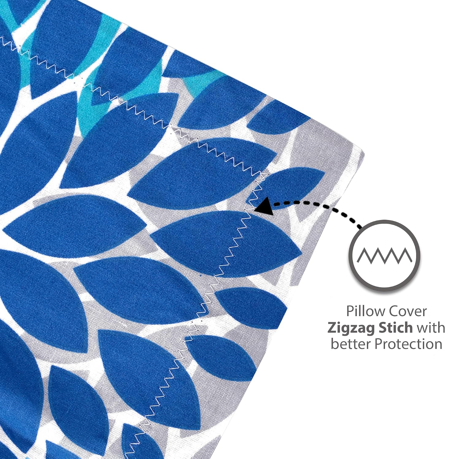 100% Pure Cotton Double Bedsheet For Queen With 2 Pillow Covers - 87 X 100 Inches, Grey & Blue | Soft & Durable For Everyday Use & Bedroom - All Season Comfort