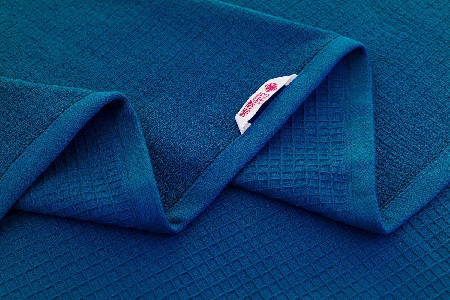 Casa Copenhagen Egyptian Cotton Waffle 1 Pcs Large Bath Towel 500 Gsm (Electric Blue)