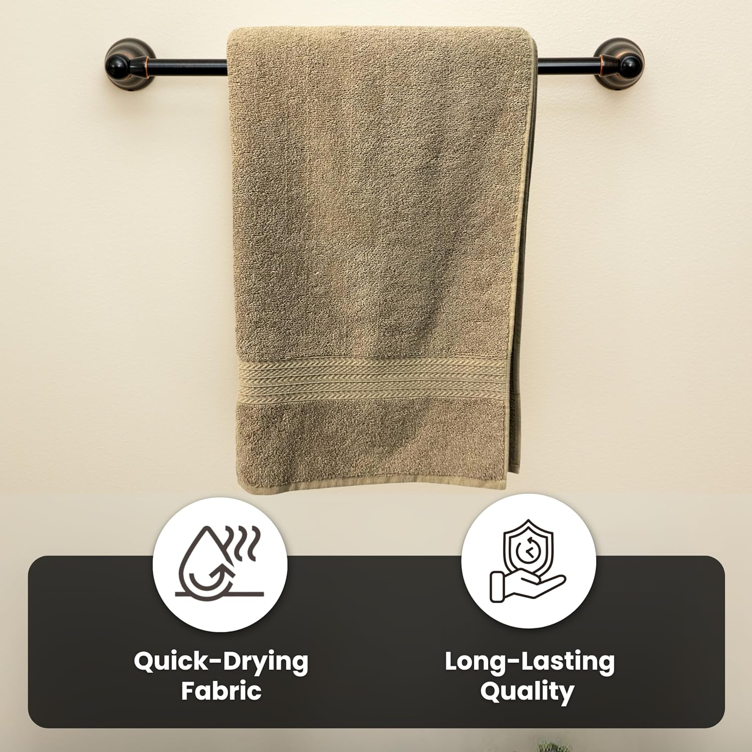 Absorb Pro Microfiber 100% Cotton Bath Towel 600 Gsm | Ultra Soft, Highly Absorbent, Quick Drying Large Size Bath Towels For Men & Women (Beige)