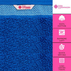 Casa Copenhagen Egyptian Cotton Waffle Large Size Bath Towel 500 Gsm (Electric Blue)