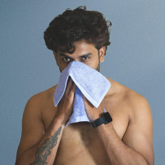 Heelium Bamboo Face Towel 600 Gsm | Ultra Absorbent & Odour-Free 3x Softer Than Cotton Towels | Pack Of 3 -Grey, Iris & White