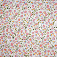 Cotton Bedsheet Super King Size Floral Print Bedsheet With 2 Pillow Covers - 108 X 108 Inch, White | 180 Thread Count Pure Cotton Bedsheets King Size