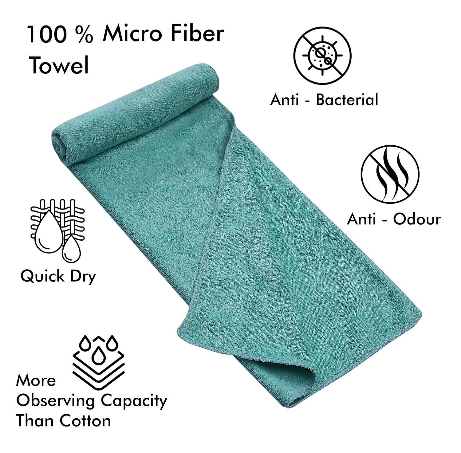 Yellow Weaves Super Soft Microfiber Hand Towels, Gym & Workout Towels 400 Gsm, Set Of 2, Multicolour