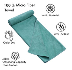 Yellow Weaves Super Soft Microfiber Hand Towels, Gym & Workout Towels 400 Gsm, Set Of 2, Multicolour