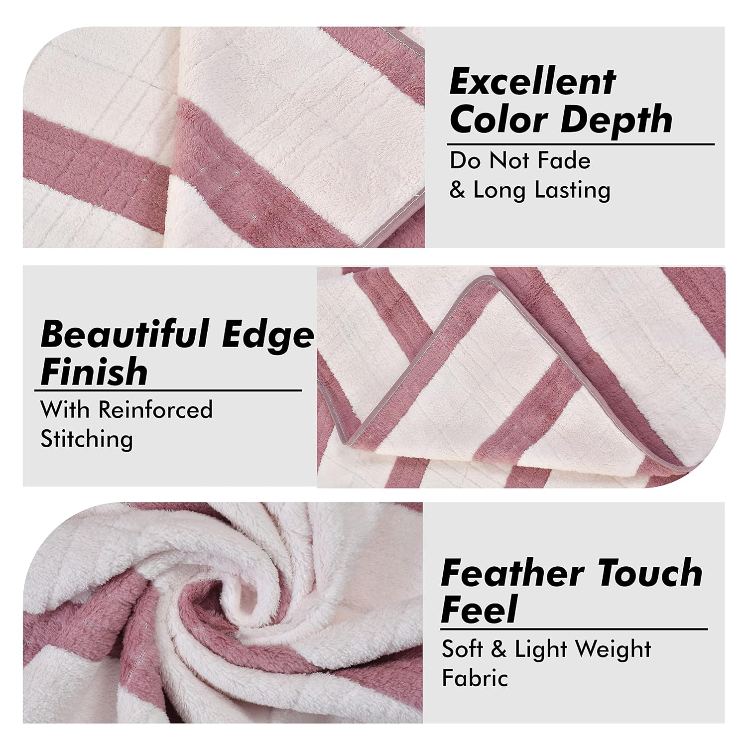 Urbanleaf Microfiber Large Bath Towel 350 Gsm | Quick Dry Super Absorbent Bath Towel For Men & Women (Wine - Stripe)