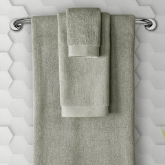 Spread Spain Resort Luxurious Cotton Towels 720 Gsm | Bath, Hand & Washcloth Towels Sets Of 3 Super Softness & Absorbent (London Fog)