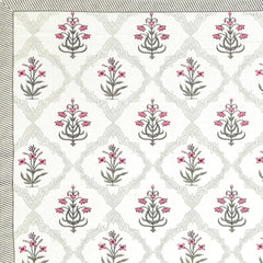 Pure Cotton King Size Bedsheet 2 Matching Pillow Covers | 100x108 Inches, Pink & White | Traditional Jaipuri Printed Bedsheet | Ideal Wedding Gift, Housewarming, Special Occasion Surprise