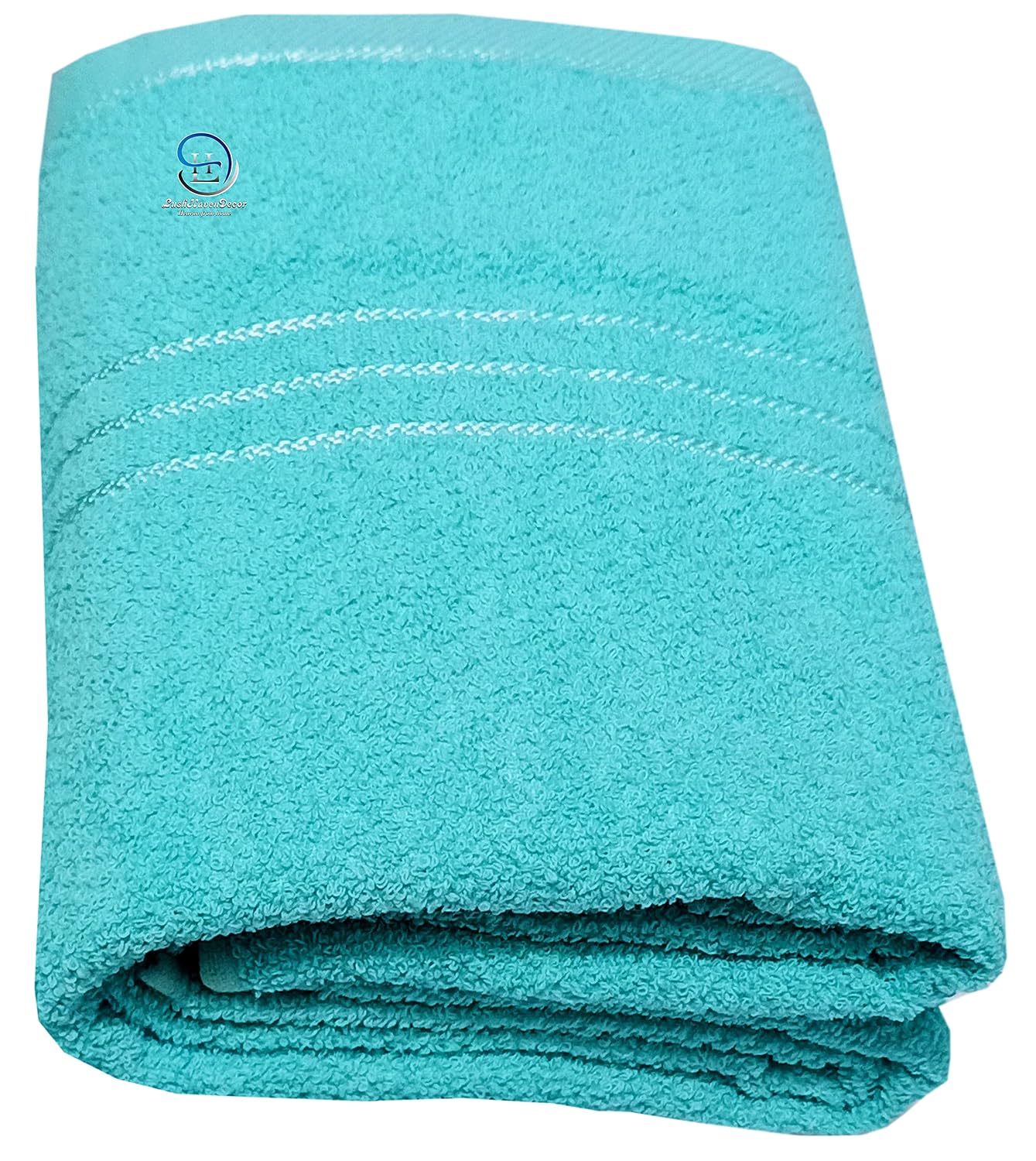 Lush Haven Decor Extra Large Big Men Bath Towel 500 Gsm | 100% Pure Cotton Full Size Xxxl Ultra Soft, Absorbent & Quick Dry Towel (Sky Blue)