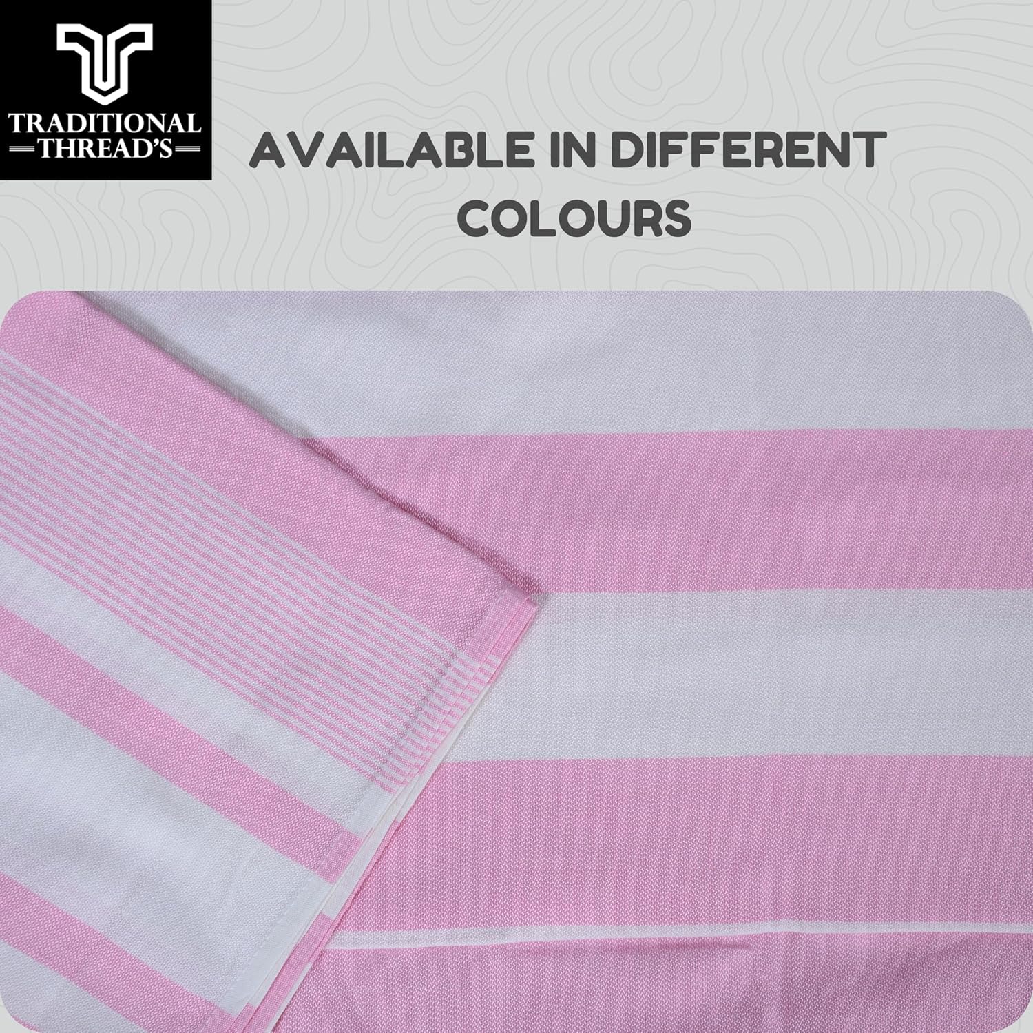 Traditional Thread'S 100% Bamboo Large Size Bath Towels 350 Gsm | Ultra Soft, Absorbent, Light Weight & Quick Dry Towel, Travel, Gym, Beach (Baby Pink Stripes)