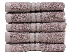 Solance Super Cotton Hand Towel 1000 Gsm | Ultra Soft & Super Absorbent Hand Towel (Brown) - Set Of 5