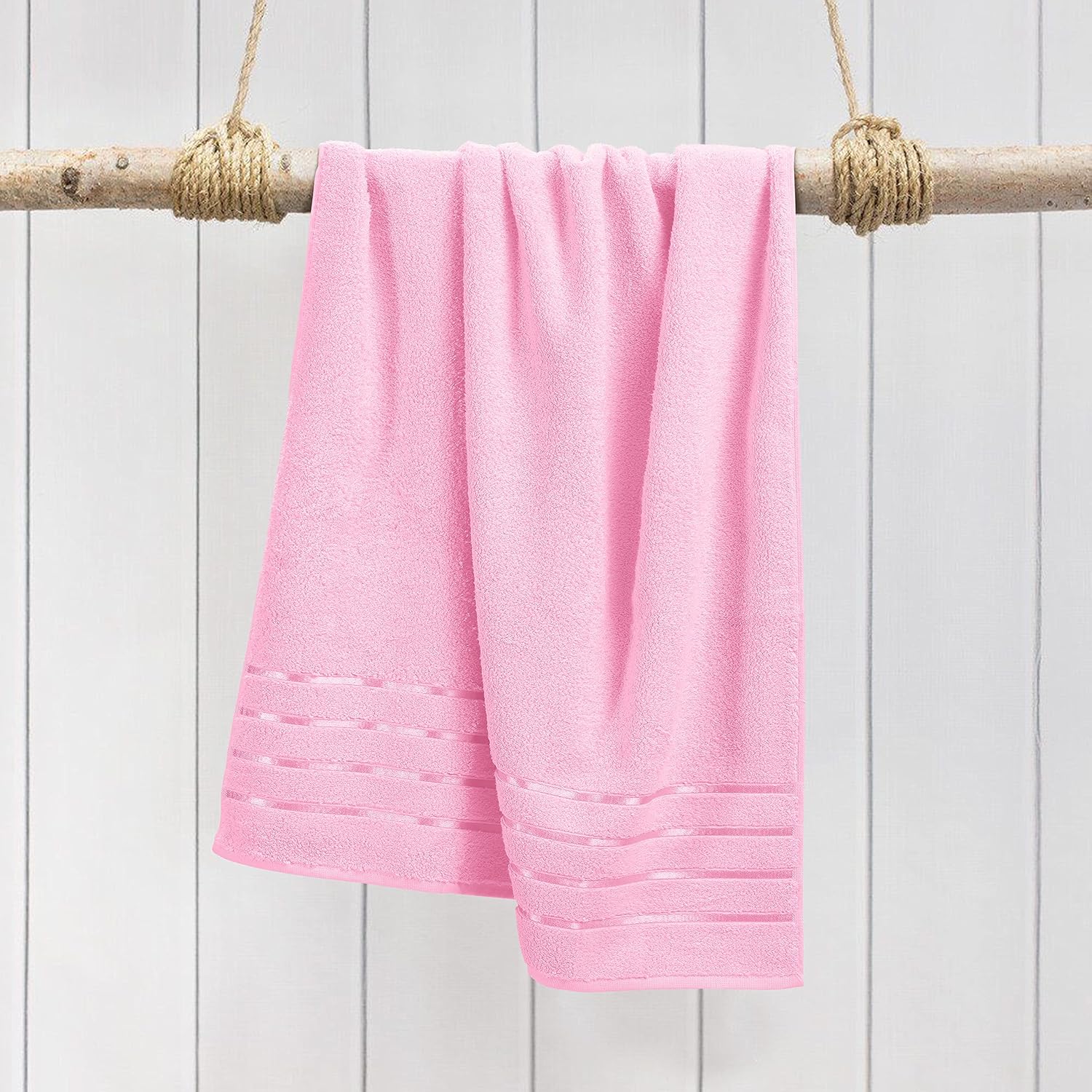 Spread Spain 100% Cotton Bath Towels 600 Gsm | Roman Bath Towel Large Size Soft, Fluffy & Absorbent - Pink