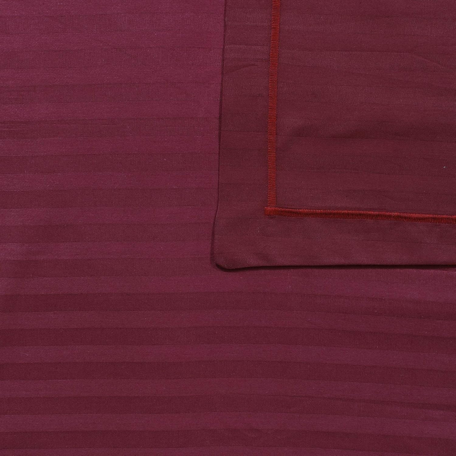Bedsheet Single Bed With 1 Pillow Covers - 61 X 88 Inches, Wine | Breathable & Durable Sheets | Specially Designed Collection