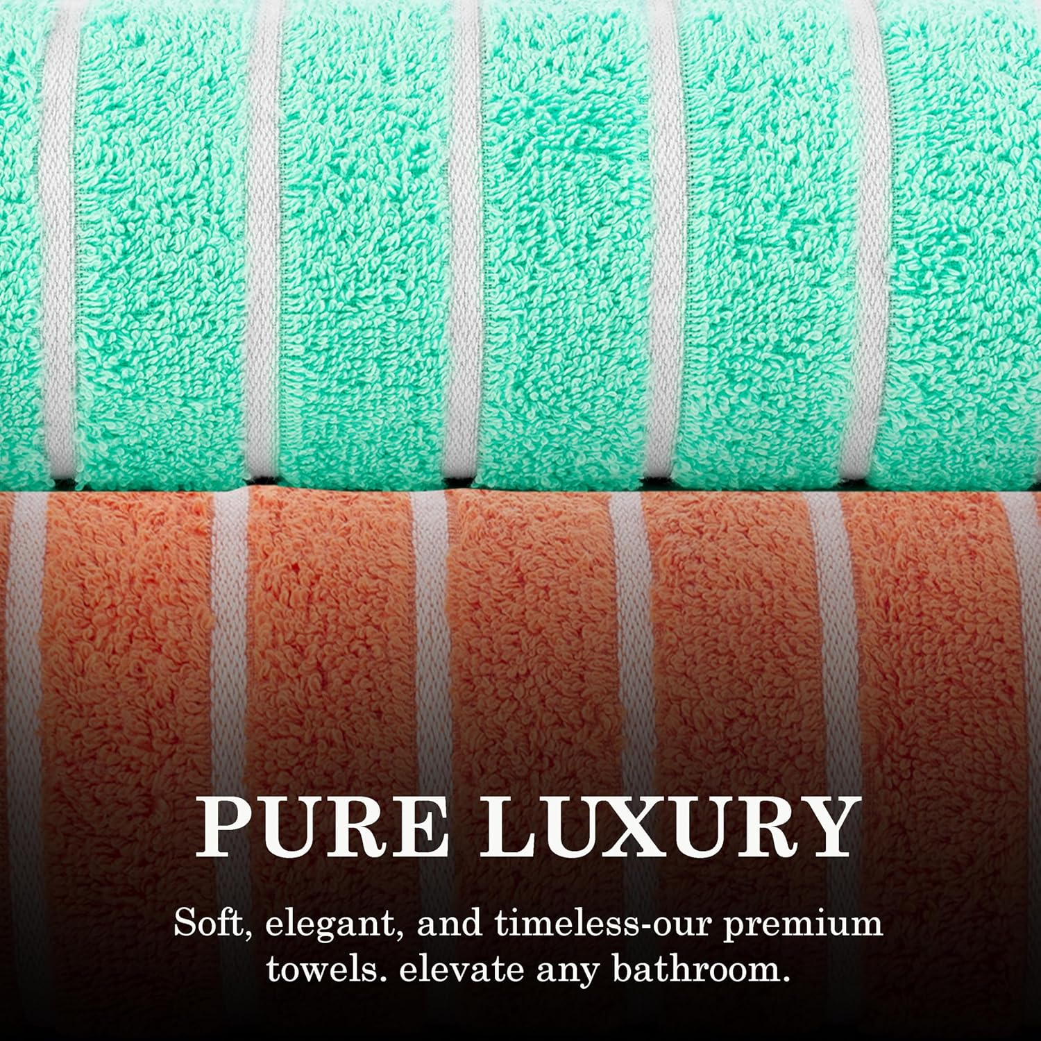 Casa Copenhagen Designed In Denmark Estatic Super Soft 2 Pieces 100% Cotton Large Bath Towel 525 Gsm - Aqua Blue & Orange