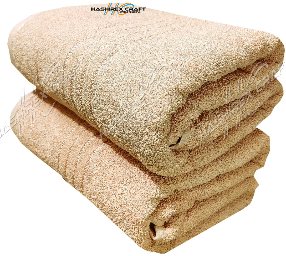 Hashirex Craft Men'S Pure Xxxl Cotton Bath Towel 1300 Gsm (Brown) - Pack Of 2