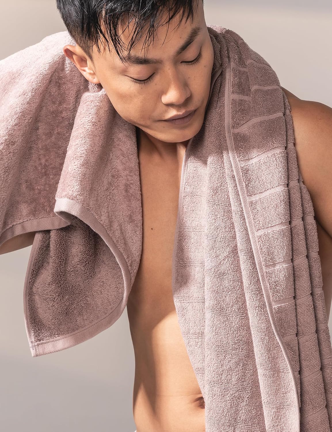 Damensch 100% Cotton Towel 200 Gsm | Super Soft Towels For Bath Large Size, Ultra Absorbent, Quick Dry Towel For Women & Men (Dusty Pink)