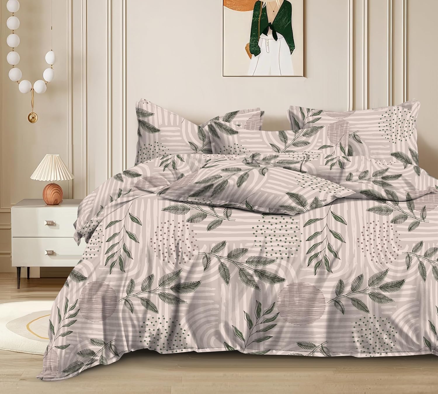 Flat Single Bedsheet With 1 Pillow Cover & Single Comforter - 60 X 90 Inches, Beige | Soft & Durable For Everyday Use - All Season Comfort