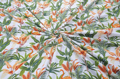 Single Bedsheet Elastic Fitted Cotton With 1 Pillow Cover | 36 X 78 Inches, Orange & Green | Ideal For Home, Guest House, Hotel | Soft & Breathable Fabric
