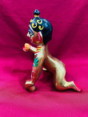 Fine Brass Made Full Painted Laddu Gopal Idol, Brass, Multicolor, God Idol, For Home Temple, Laddu Bal Gopal Statue, Kanha Ji, Baby Krishna Murti