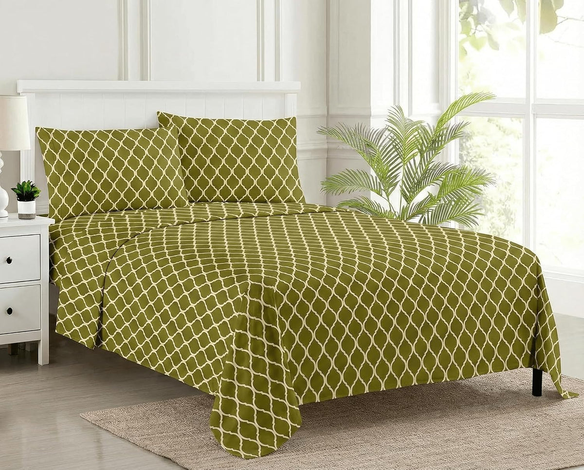 Jaipuri Design Cotton King Size Printed Bedsheet With 2 Pillow Covers - 108 X 108 Inches, Forest Green | Ideal For Home Use & Perfect For Gifting On Weddings, Housewarmings & Festivals