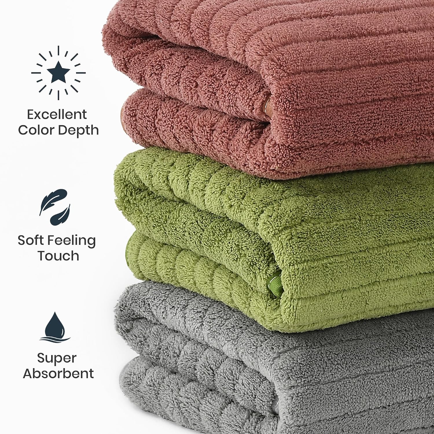 Urbanleaf Super Soft Microfiber Hand Towels 320 Gsm | Gym & Workout Towels Pack Of 3 (Multicolor 2)