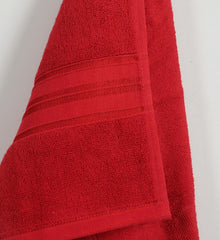 Cotton Bolls Textiles 100% Cotton Bath Towel 600 Gsm | Super Soft & Absorbent Quick-Dry Bath Towel Textured & Durable Cotton Towel (Classic Red)