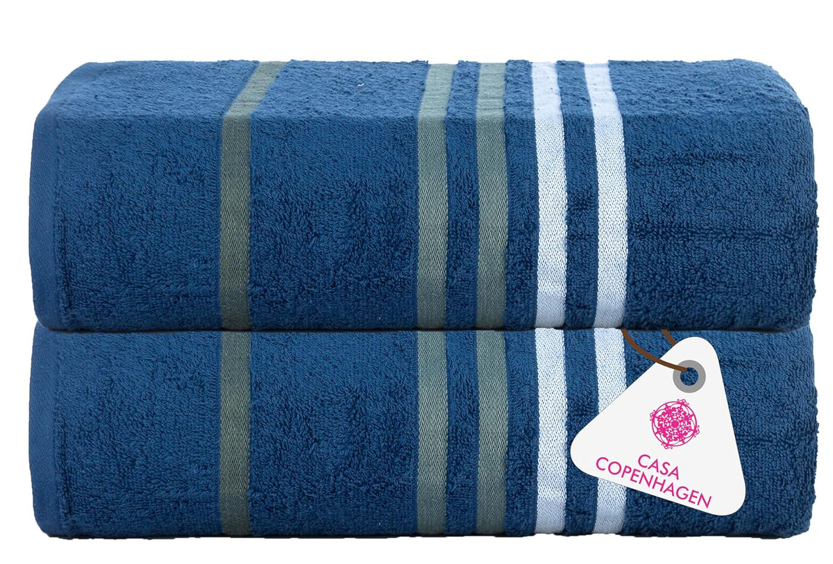 Casa Copenhagen Egyptian Cotton Exotic Hand Towel 400 Gsm (Ex Navy)- 2 Pcs