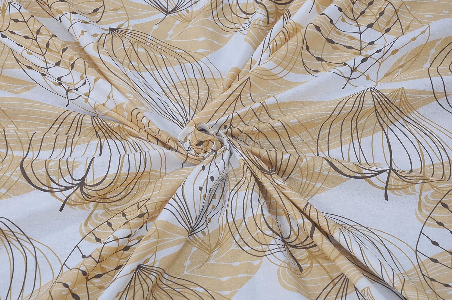 Cotton Bedsheet For King Size With 2 Pillow Covers - 108 X 108 Inches, Brown & White | Soft & Comfortable Feel To Your Skin