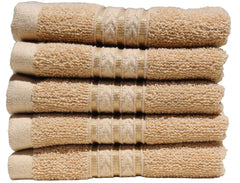 Solance Super Cotton Hand Towel 1000 Gsm | Ultra Soft & Super Absorbent Hand Towel (Beige) - Set Of 5